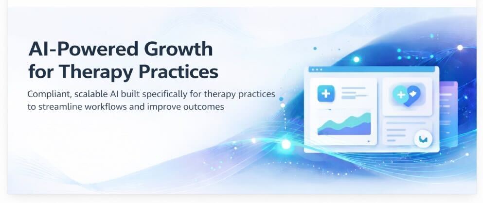 AI-Powered Growth for Therapy Practices - dashboard mockups with healthcare analytics